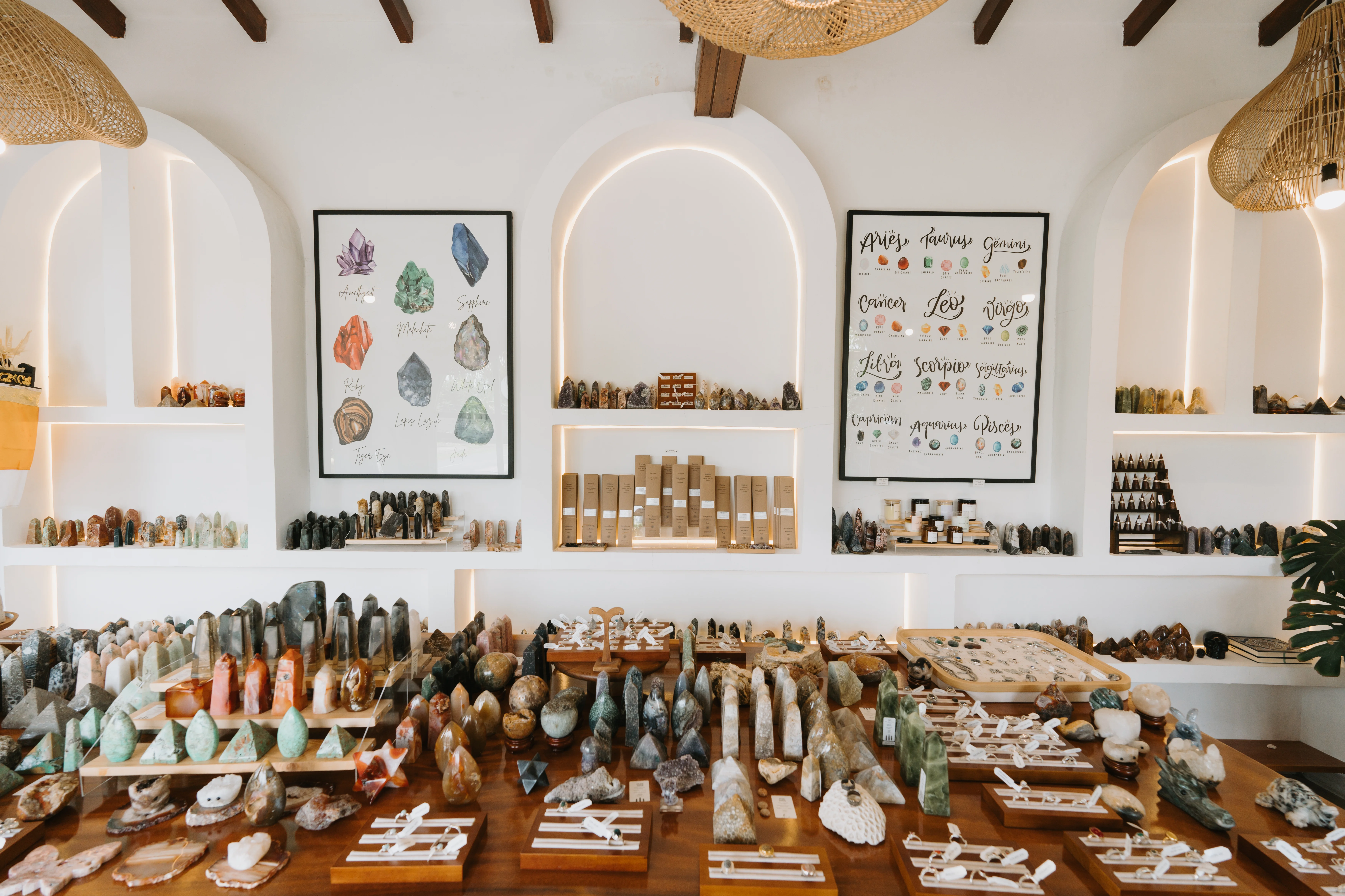 Gemstone collection display at Alas Arum